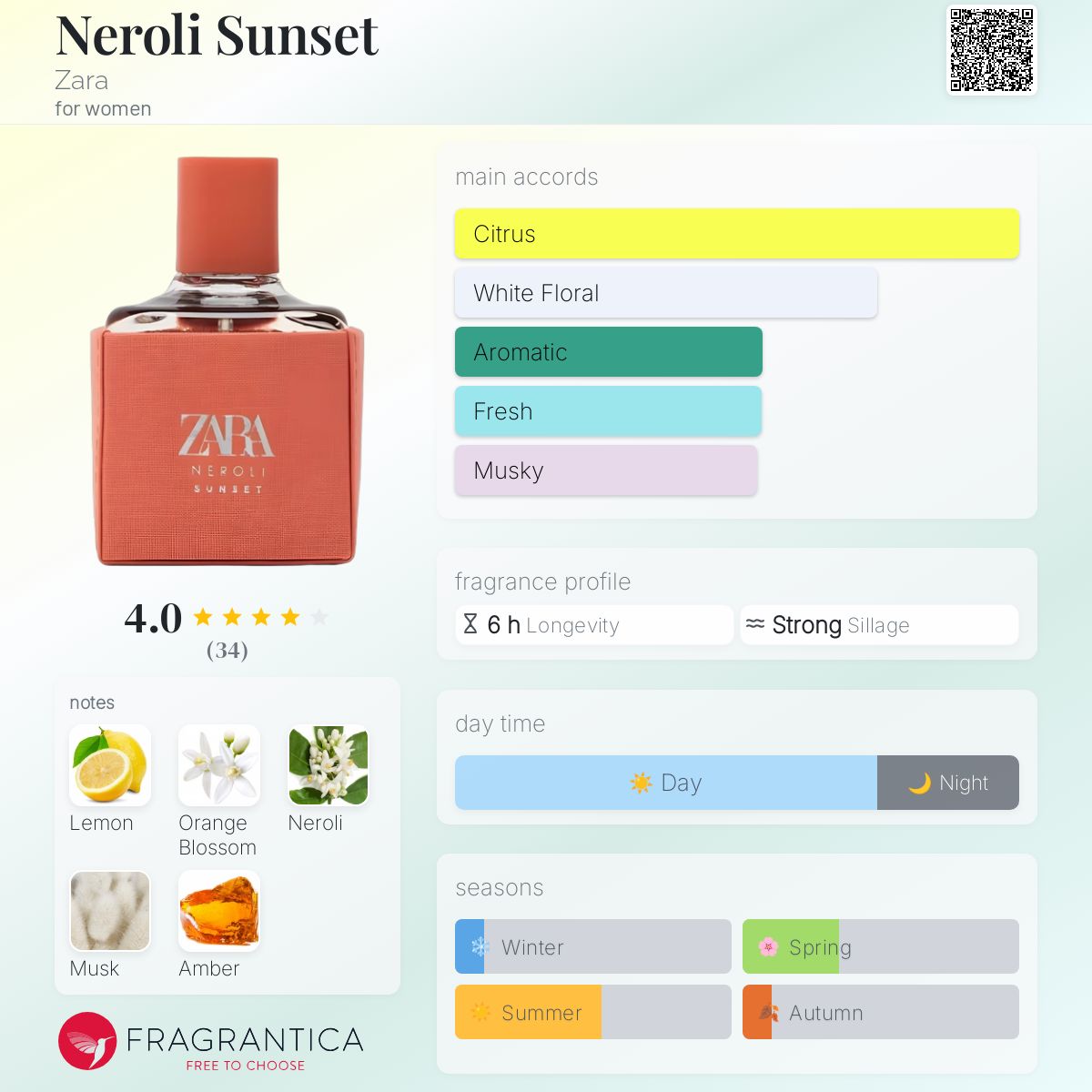 عطر ادکلن نرولی سان‌ست زارا - Neroli Sunset Zara - بررسی، قیمت و خرید