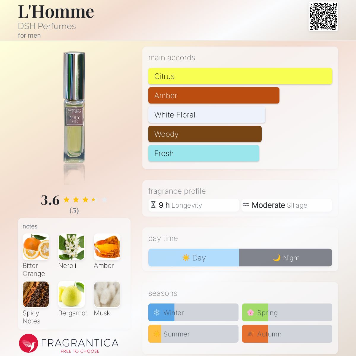 عطر ادکلن لوم دی‌اس‌اچ پرفیومز - L'Homme DSH Perfumes - بررسی، قیمت و خرید