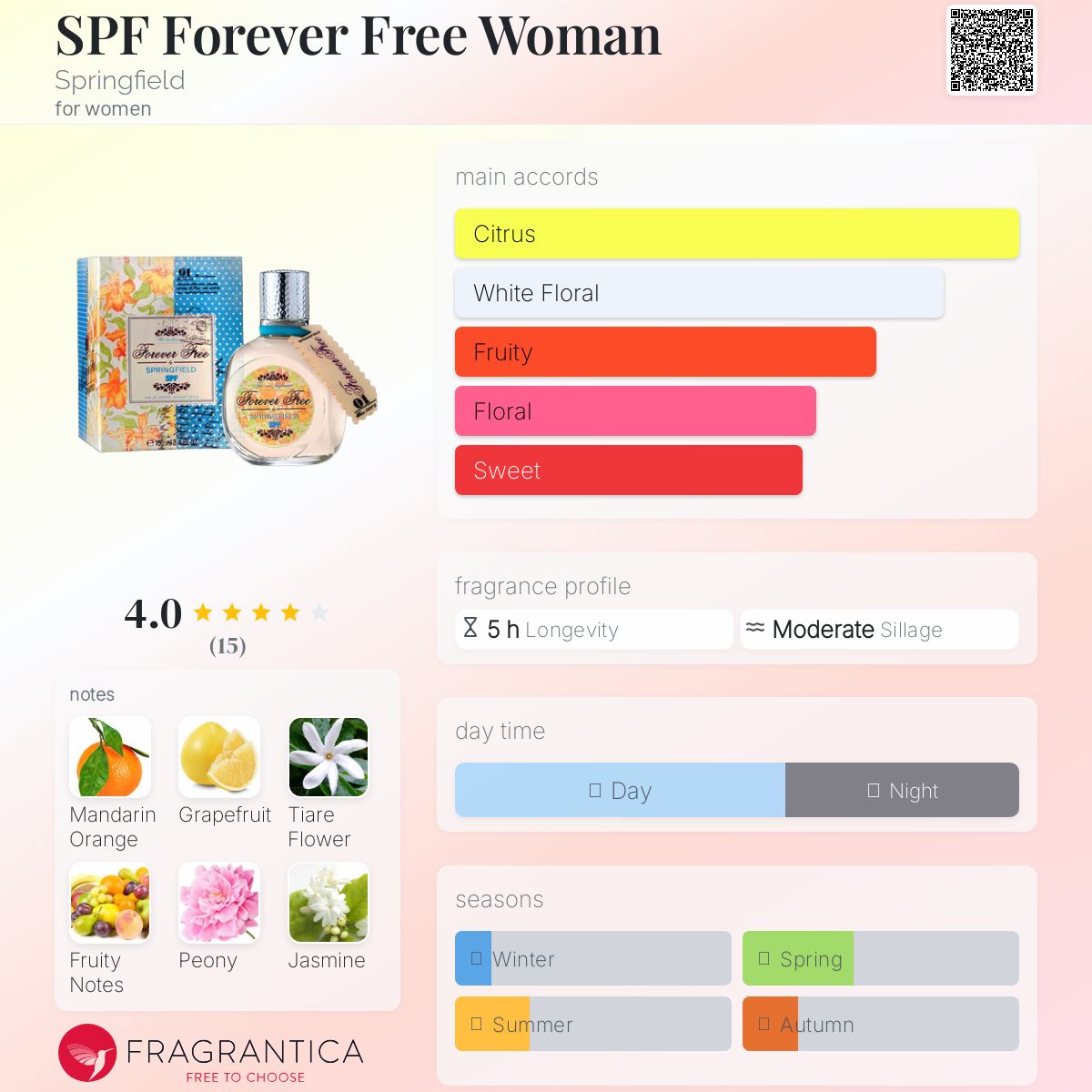 عطر ادکلن اس پی اف فوراور فری وومن اسپرینگفیلد - SPF Forever Free Woman Springfield - بررسی، قیمت و خرید