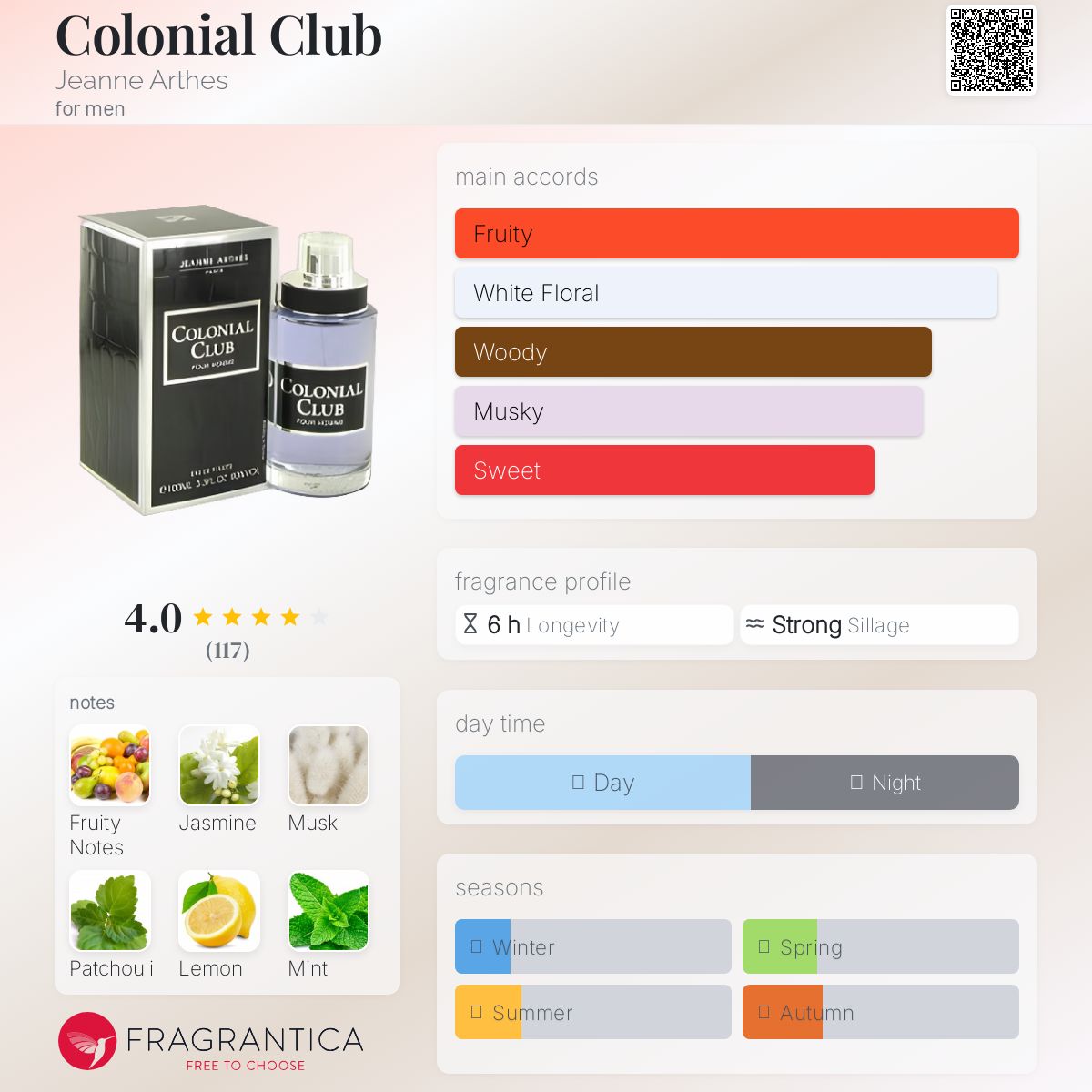 عطر ادکلن کلونیال کلاب ژان آرثس - Colonial Club Jeanne Arthes - بررسی، قیمت و خرید