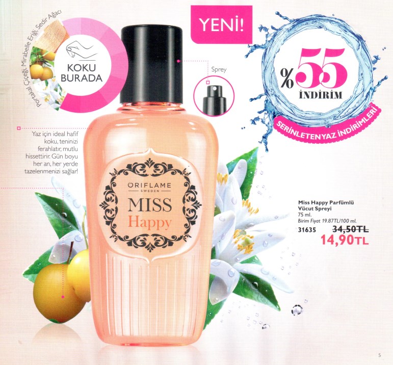 عطر ادکلن میس هپی اوریفلیم - Miss Happy Oriflame - بررسی، قیمت و خرید