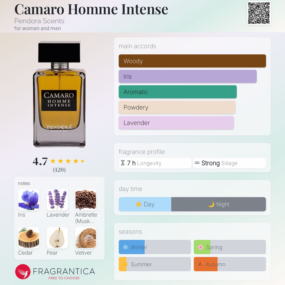 عطر ادکلن کامارو هوم اینتنس پندورا سنتس - Camaro Homme Intense Pendora Scents - بررسی، قیمت و خرید