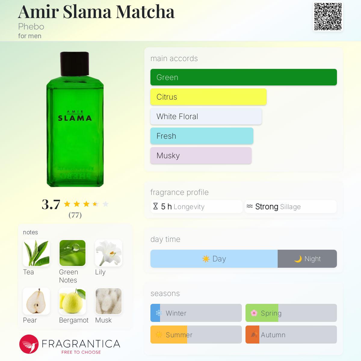 عطر ادکلن امیر سلاما ماچا فیبو - Amir Slama Matcha Phebo - بررسی، قیمت و خرید