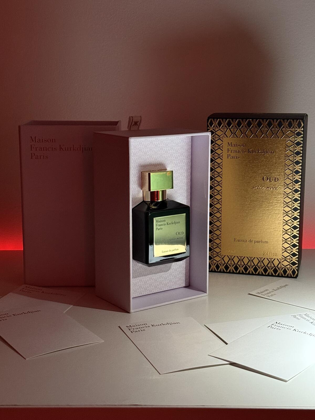 عطر ادکلن عود ساتین مود اکستره دو پرفیوم مِیزان فِرانسیس کورکدجَن - Oud Satin Mood Extrait de Parfum Maison Francis Kurkdjian - بررسی، قیمت و خرید