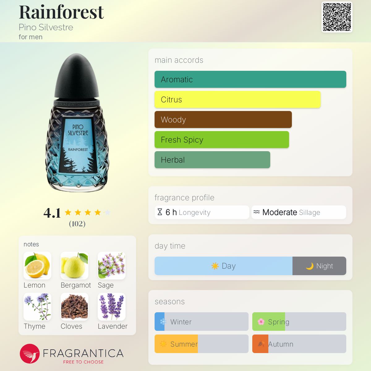 عطر ادکلن رین‌فورست پینو سیلوستر - Rainforest Pino Silvestre - بررسی، قیمت و خرید
